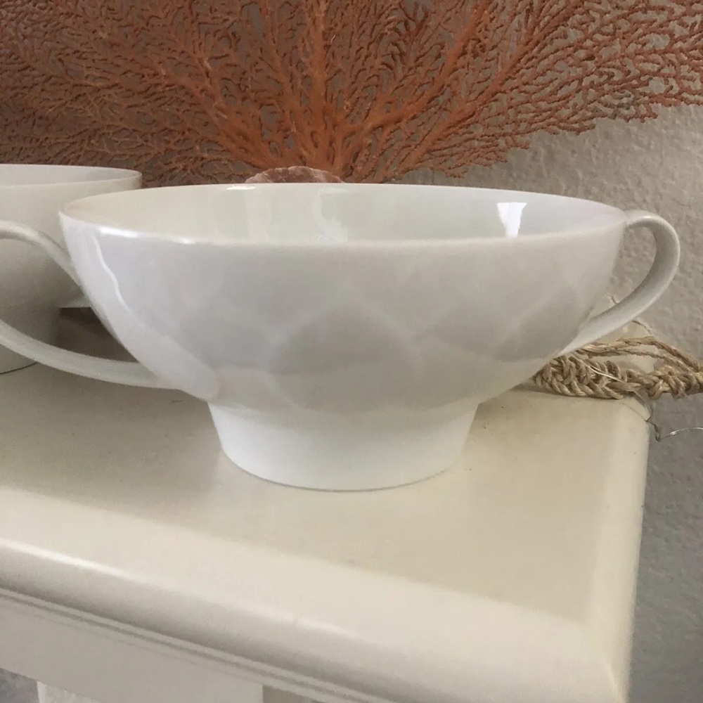 Rosenthal White Lotus Studio Line Handled Bowls. Vintage Set of 2. EUC